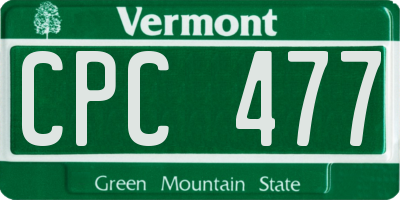 VT license plate CPC477