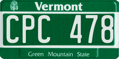 VT license plate CPC478