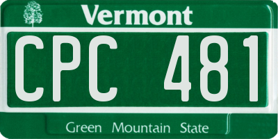 VT license plate CPC481