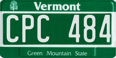 VT license plate CPC484