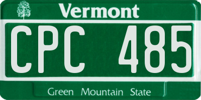 VT license plate CPC485