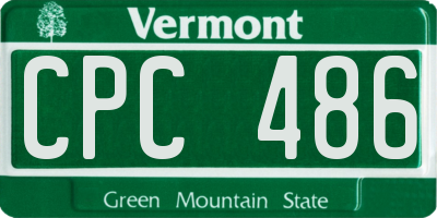 VT license plate CPC486
