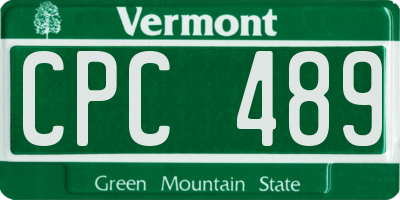 VT license plate CPC489