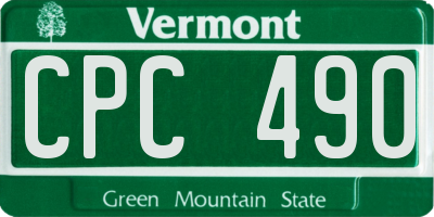 VT license plate CPC490