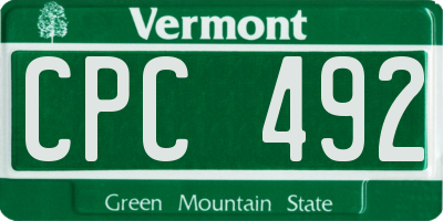 VT license plate CPC492
