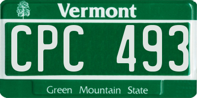 VT license plate CPC493