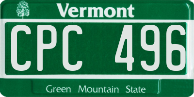 VT license plate CPC496