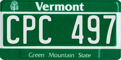 VT license plate CPC497
