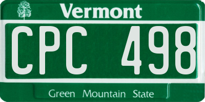 VT license plate CPC498