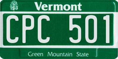 VT license plate CPC501