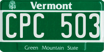 VT license plate CPC503