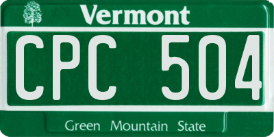 VT license plate CPC504