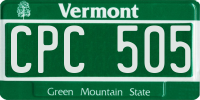 VT license plate CPC505