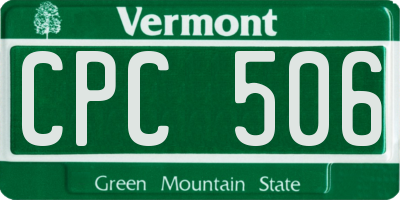 VT license plate CPC506