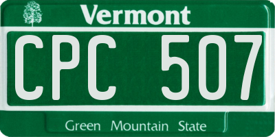 VT license plate CPC507