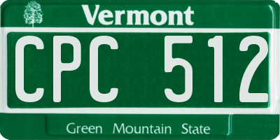 VT license plate CPC512