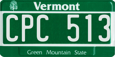 VT license plate CPC513