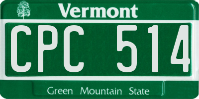 VT license plate CPC514