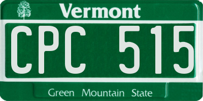VT license plate CPC515