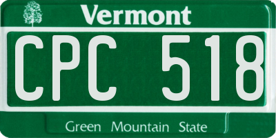 VT license plate CPC518