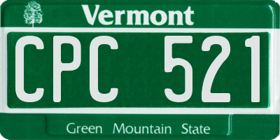 VT license plate CPC521