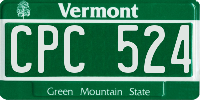 VT license plate CPC524