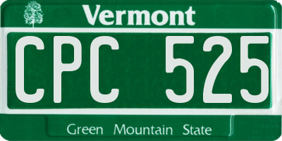 VT license plate CPC525