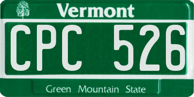 VT license plate CPC526