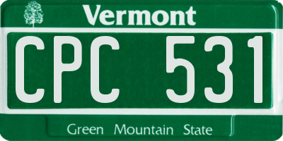 VT license plate CPC531