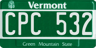VT license plate CPC532