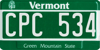 VT license plate CPC534