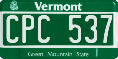 VT license plate CPC537