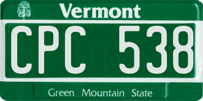 VT license plate CPC538