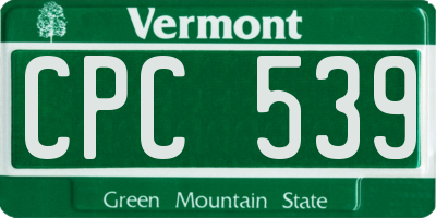 VT license plate CPC539