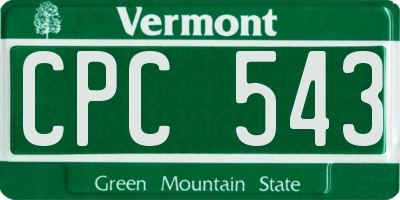 VT license plate CPC543