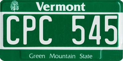 VT license plate CPC545