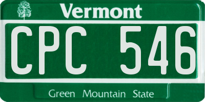 VT license plate CPC546