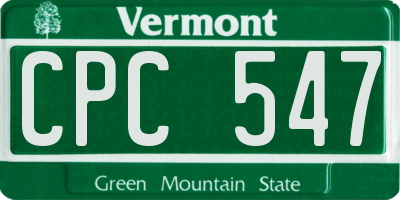VT license plate CPC547