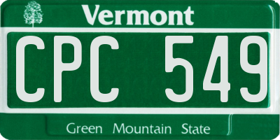 VT license plate CPC549