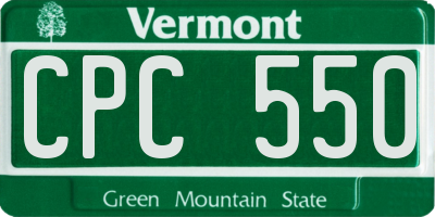 VT license plate CPC550