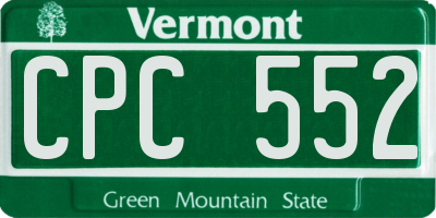 VT license plate CPC552