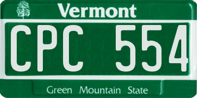 VT license plate CPC554