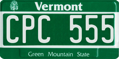 VT license plate CPC555