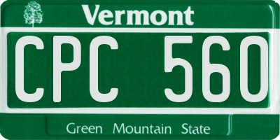 VT license plate CPC560