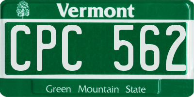 VT license plate CPC562