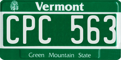 VT license plate CPC563