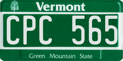 VT license plate CPC565