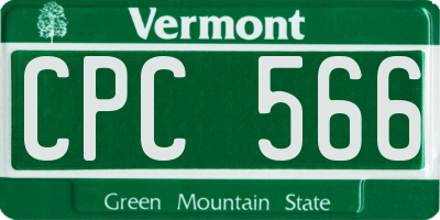 VT license plate CPC566