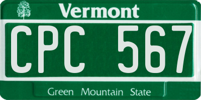 VT license plate CPC567