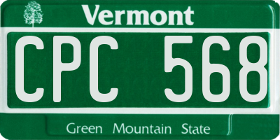 VT license plate CPC568